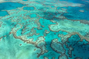 In this undated photo provided by the Great Barrier Reef Marine Park Authority, Hardy Reef, part of the Great Barrier Reef, is viewed from the air off the coast of Australia