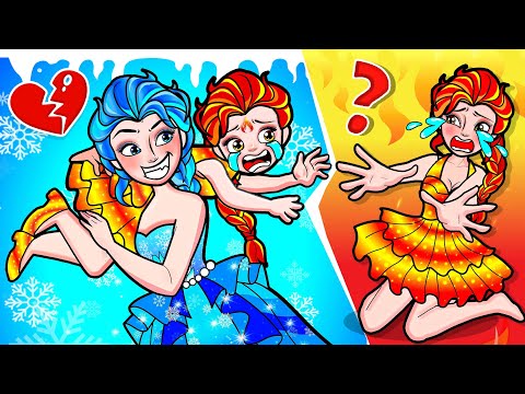 Paper Dolls Dress Up - Compilation Elsa Fire & Ice Family Dress - Barbie Story & Crafts