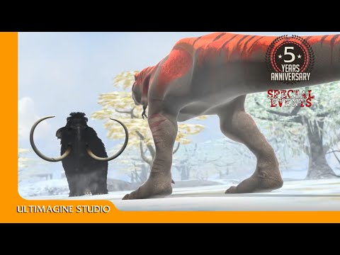 Mammoth VS T rex : Dinosaurs Battle Special