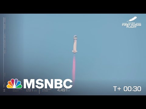 Jeff Bezos Launches Into Space Aboard Blue Origin Rocket