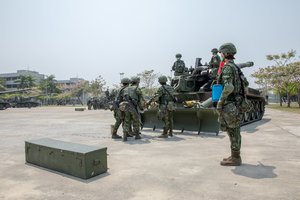 The President Tsai Ing-wen inspects the "Air Force Air Defense and Artillery Command", Taiwan