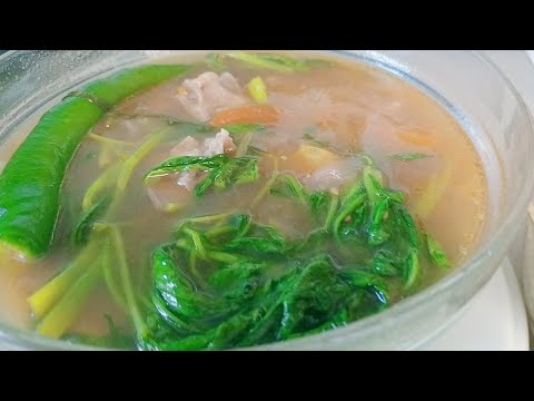 PORK SPARERIBS SINIGANG with KANGKONG by carl pajabad