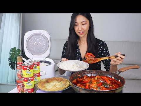 REAL MUKBANG MAKANAN BAJET DARI MALAYSIA!- Nasi Putih, Sambal Sardin, Telur Dadar