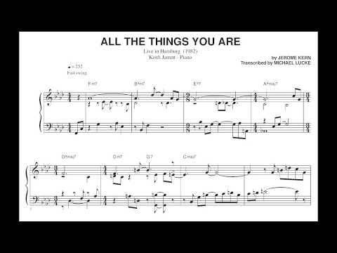 Keith Jarrett - All The Things You Are (Hamburg '82, Bootleg) - Transcription