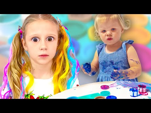 Nastya and Maggie try to be good babysitters. Story for kids