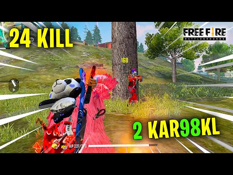 Best 2 Kar98K 24 Kill OverPower Solo Vs Squad Gameplay - Garena Free Fire- Total Gaming