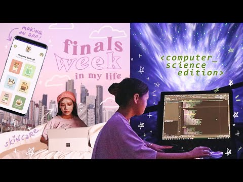 COLLEGE FINALS WEEK as a computer science major 👩🏻‍💻 moving, skincare, app dev 📲