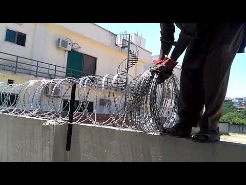 How to install Security Razor Wire on Boundary Wall. Barbed Wire , Chainlink Fence.   03335195881