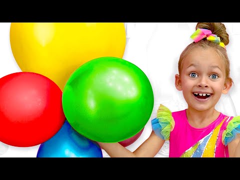 Balloon Peek a Boo | Songs about funny story for children with Maya and Mary