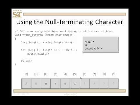 C++ Lesson 13.0 - Null - Terminated Character Arrays