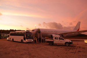 The first group of asylum seekers to be transferred from Christmas Island to Nauru, as part of the new regional processing arrangements