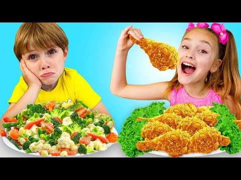 Sasha and Yarik Play at School and Eating a Lot of Not Healthy Food | Funny Food Video for Kids