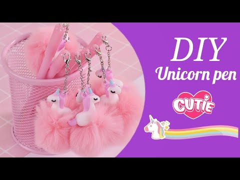 how to make paper Unicorn pen at home / pen decoration / paper craft / DIY Unicorn pen / #shorts