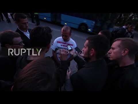 Hungary: Demonstrators rally outside Ukrainian embassy calling for separation of Carpathian Ruthenia