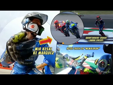 JADI KORBAN! JOAN MIR MARAH KE MARQUEZ🏍QUARTARARO CRASH LAWAN DUCATI🏍KRONOLOGI ROSSI CRASH DUA KALI