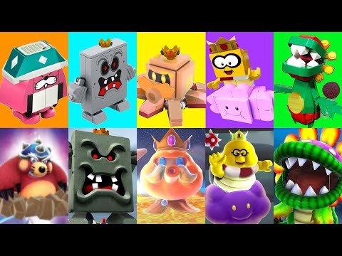 Super Mario Galaxy 2 Bosses vs Lego Mario - Comparison