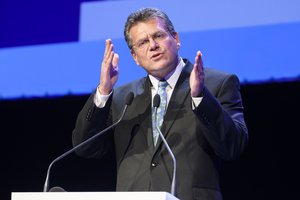 Maros Sefcovic, Vice-President of the European Commission in charge of Energy Union participates at the Trans-European Transport Networks Days in Ljubljana,April,26,2018