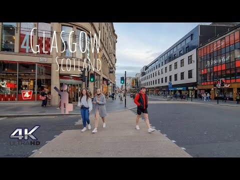 Glasgow Scotland UK | Walking City Tour 4K