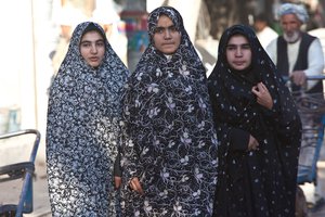 Girls in hijab (veils) - daily life in Herat, Afgahnistan