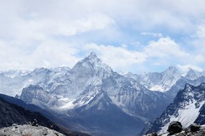 The Himalayas, or Himalaya, are a mountain range in Asia separating the plains of the Indian subcontinent from the Tibetan Plateau, Nepal, February 3, 2016.