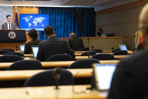 Department Spokesperson Ned Price holds the Daily Press Briefing at the U.S. Department of State in Washington, D.C., on March 31, 2021.