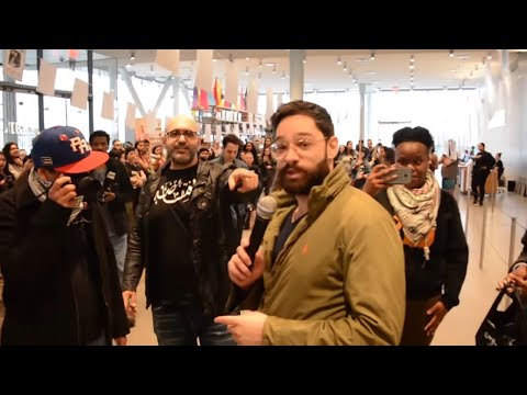 Aggressive Free Palestine Protesters try to Intimidate Journalist at Whitney Museum