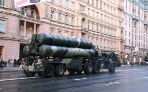 S-400 Triumf SAMs during the rehearsal for Victory Day parade in Moscow, Russia