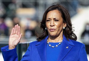 Kamala Harris takes the Oath of Office during the 59th Presidential Inauguration at the U.S. Capitol, Washington, D.C. Jan. 20, 2021