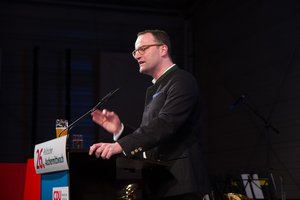 Christian Democratic Union of Germany (CDU) member Jens Spahn speaks at political Ash Wednesday in Apolda, Thuringia