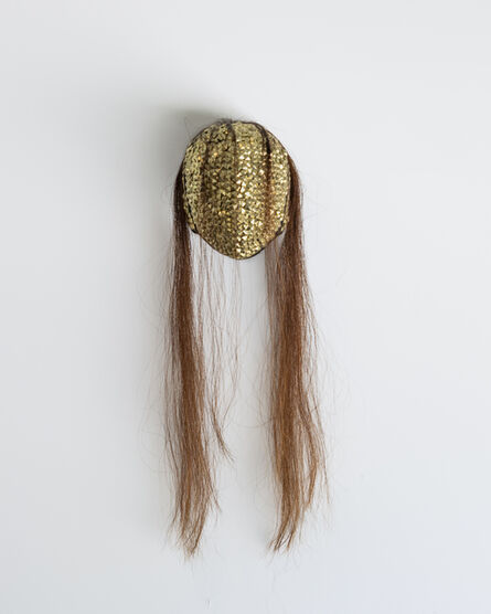 Allison Janae Hamilton, ‘Gold Mask with Hair’, 2020