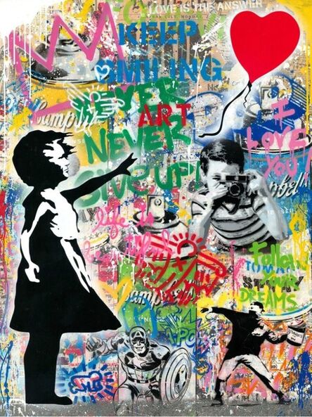 Mr. Brainwash, ‘Balloon Girl - Banksy Record - Unique Mixed Media Stencil’, 2021