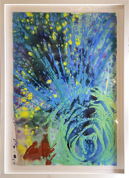 Dale Chihuly, ‘Dale Chihuly Original Teal and Cerulean Blue Drawing Contemporary Acrylic Painting’, ca. 2000