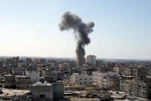 Smoking is seen following an Israel air strike in Rafah