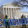 Abortion rights advocates demonstrate in front of the US Supreme Court on Wednesday.