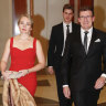 Rachelle Miller and Alan Tudge arriving at the Midwinter Ball together in 2017.