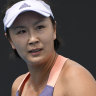 Chinese tennis star Peng Shuai at the Australian Open in 2020. 