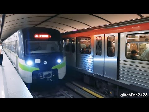 [Attiko Metro] Trains at Evangelismos Station in Athens, Greece - 2019