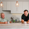 Michael Kidd and first-home buyer Josh Kidd in his recently purchased apartment in Sydney’s inner west.