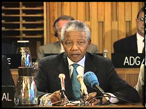 Nelson Mandela at UNESCO Executive Board, 13 October 1993