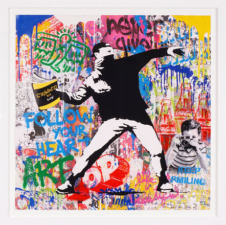 Mr. Brainwash, ‘'Banksy Thrower II' Unique, Street Pop Art Painting’, 2021