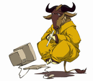 Meditate - GNU Open Source License Mascot - nanodesigns