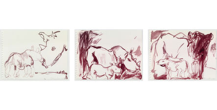 Tracey Emin, ‘Set of Three Rhinoceros Paintings’, 2018