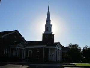 Baptist church chapel with cross