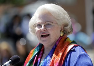 Attorney Sarah Weddington, who argued Roe vs. Wade, during a women's rights rally on Tuesday, June 4, 2013, in Albany