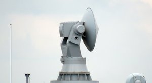 The Type 347G Fire Control Radar (FCR) for the PJ-26 76 mm Main Gun of the Wuhu (539), a Type 054A Frigate of the People's Liberation Army Navy (PLAN). Photo taken at the Manila South Harbor.