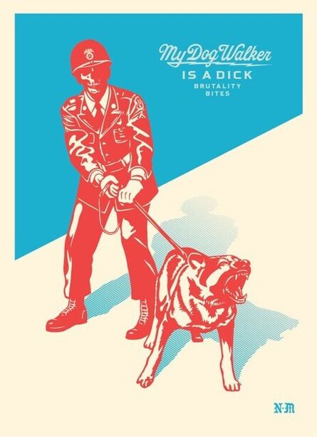 Shepard Fairey, ‘Sadistic Dog Walker (Blue)’, 2021