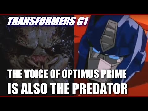 Voice of Optimus Prime is also The Predator (vocalizations by Peter Cullen)