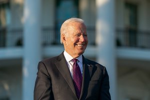 President Joe Biden delivers remarks before signing the Infrastructure Investment and Jobs Act, Monday, November 15, 2021, on the South Lawn of the White House.