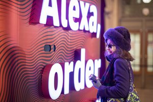 File - A massive Amazon Alexa Wall delivers new Coca-Cola Energy to New Yorkers in Grand Central Terminal the morning after the Big Game on Monday, Feb. 3, 2020 in New York.