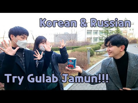 Will they like it? | Korean and Russian TRY Gulab Jamun for the First time!